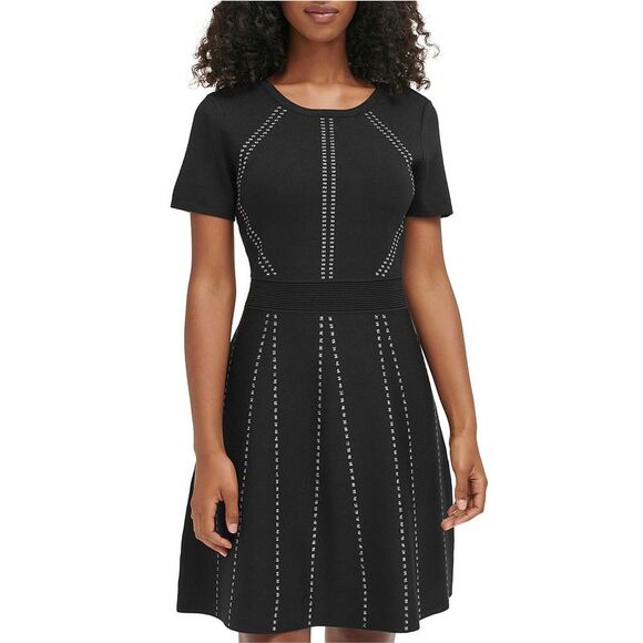 Karl Lagerfeld Dresses & Skirts - Karl Lagerfeld Womens A Line Sweater Dress, black, XL